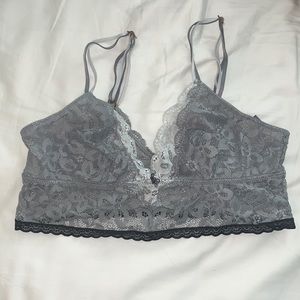 Grey/white Aerie Lace Bralette